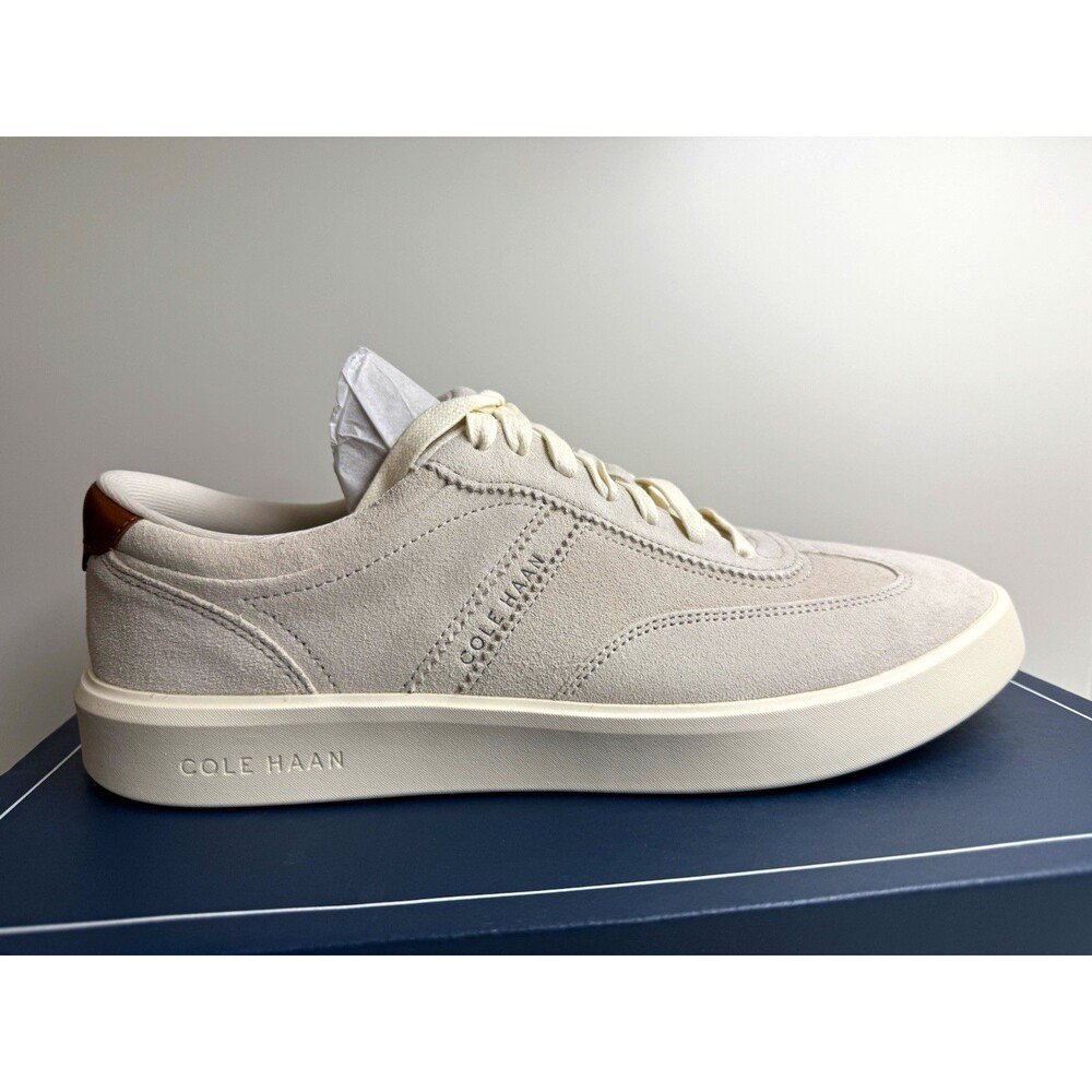 Cole Haan Grand Crosscourt Hingham Beige Suede Lace-Up Sneakers US 10 D